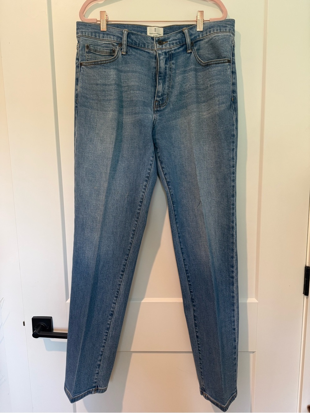 Mutual Weave The Straight Jeans 33x32 Light Wash Stretch Denim Men’s